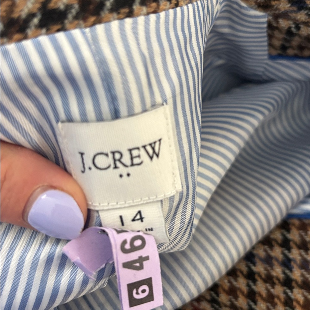 J. Crew Brown Houndstooth Tailored Blazer with Gold Buttons - Picture 8 of 9